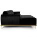 Sofá 4 Lugares com Chaise Esquerdo Para Sala Molino 255cm D02 Veludo Preto B-300 - Lyam Decor