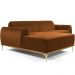 Sofá 4 Lugares com Chaise Esquerdo Para Sala Molino 255cm D02 Veludo Telha C-262 - Lyam Decor