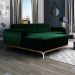 Sofá 4 Lugares com Chaise Esquerdo Para Sala Molino 255cm D02 Veludo Verde Musgo B-303 - Lyam Decor