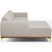 Sofá 4 Lugares com Chaise Esquerdo Para Sala de Estar Molino 255cm D02 Base Castanho Pés D'ouro Bouclê Creme C-54 - Lyam Decor