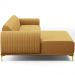 Sofá 4 Lugares com Chaise Esquerdo Para Sala de Estar Molino 255cm D02 Base Castanho Pés D'ouro Prime Bouclê Mostarda PB-03 - Lyam Decor