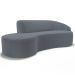 Sofá 5 Lugares Curvo Sala de Estar Living Firenze Direito D02 Bouclê Cinza Escuro 300 cm B-64 - Lyam