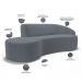 Sofá 5 Lugares Curvo Sala de Estar Living Firenze Direito D02 Bouclê Cinza Escuro 300 cm B-64 - Lyam