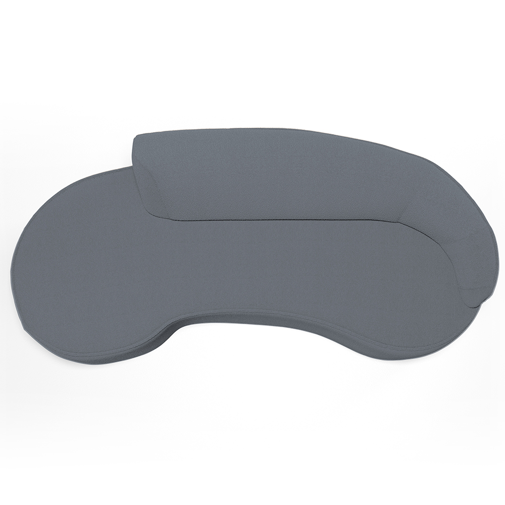 Sofá 5 Lugares Curvo Sala de Estar Living Firenze Direito D02 Bouclê Cinza Escuro 300 cm B-64 - Lyam