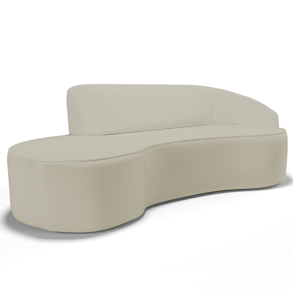 Sofá 5 Lugares Curvo Sala de Estar Living Firenze Direito D02 Corano Bege 300 cm C-26 - Lyam