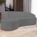 Sofá 5 Lugares Curvo Sala de Estar Living Firenze Direito D02 Corano Cinza 300 cm C-03 - Lyam
