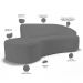 Sofá 5 Lugares Curvo Sala de Estar Living Firenze Direito D02 Corano Cinza 300 cm C-03 - Lyam