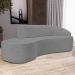 Sofá 5 Lugares Curvo Sala de Estar Living Firenze Direito D02 Linho Cinza Escuro 300 cm C-416 - Lyam