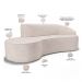 Sofá 5 Lugares Curvo Sala de Estar Living Firenze Direito D02 Linho Cru 300 cm D-461 - Lyam