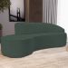 Sofá 5 Lugares Curvo Sala de Estar Living Firenze Direito D02 Linho Verde Musgo 300 cm C-117 - Lyam