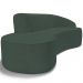 Sofá 5 Lugares Curvo Sala de Estar Living Firenze Direito D02 Linho Verde Musgo 300 cm C-117 - Lyam