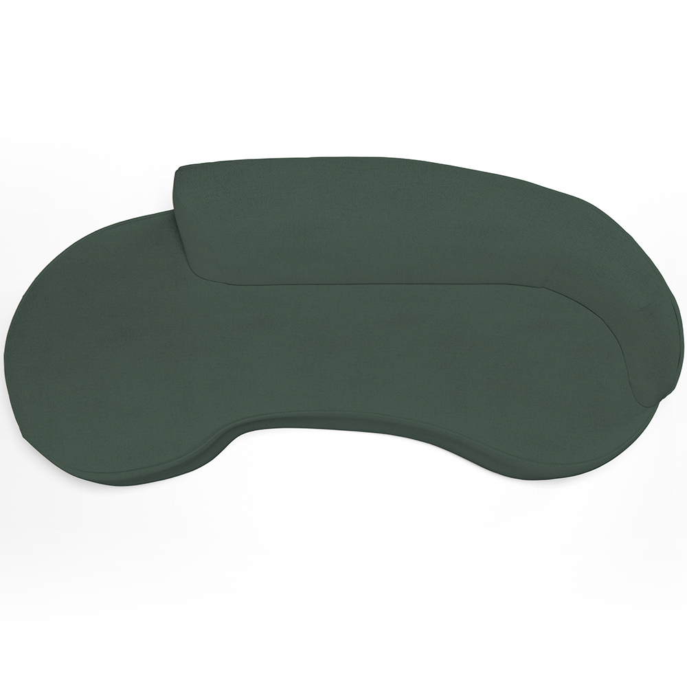 Sofá 5 Lugares Curvo Sala de Estar Living Firenze Direito D02 Linho Verde Musgo 300 cm C-117 - Lyam