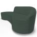 Sofá 5 Lugares Curvo Sala de Estar Living Firenze Direito D02 Linho Verde Musgo 300 cm C-117 - Lyam