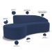 Sofá 5 Lugares Curvo Sala de Estar Living Firenze Direito D02 Veludo Azul Marinho 300 cm C-304 - Lyam