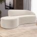 Sofá 5 Lugares Curvo Sala de Estar Living Firenze Direito D02 Veludo Bege 300 cm C-309 - Lyam