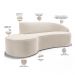 Sofá 5 Lugares Curvo Sala de Estar Living Firenze Direito D02 Veludo Bege 300 cm C-309 - Lyam
