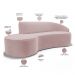 Sofá 5 Lugares Curvo Sala de Estar Living Firenze Direito D02 Veludo Rosê 300 cm C-305 - Lyam