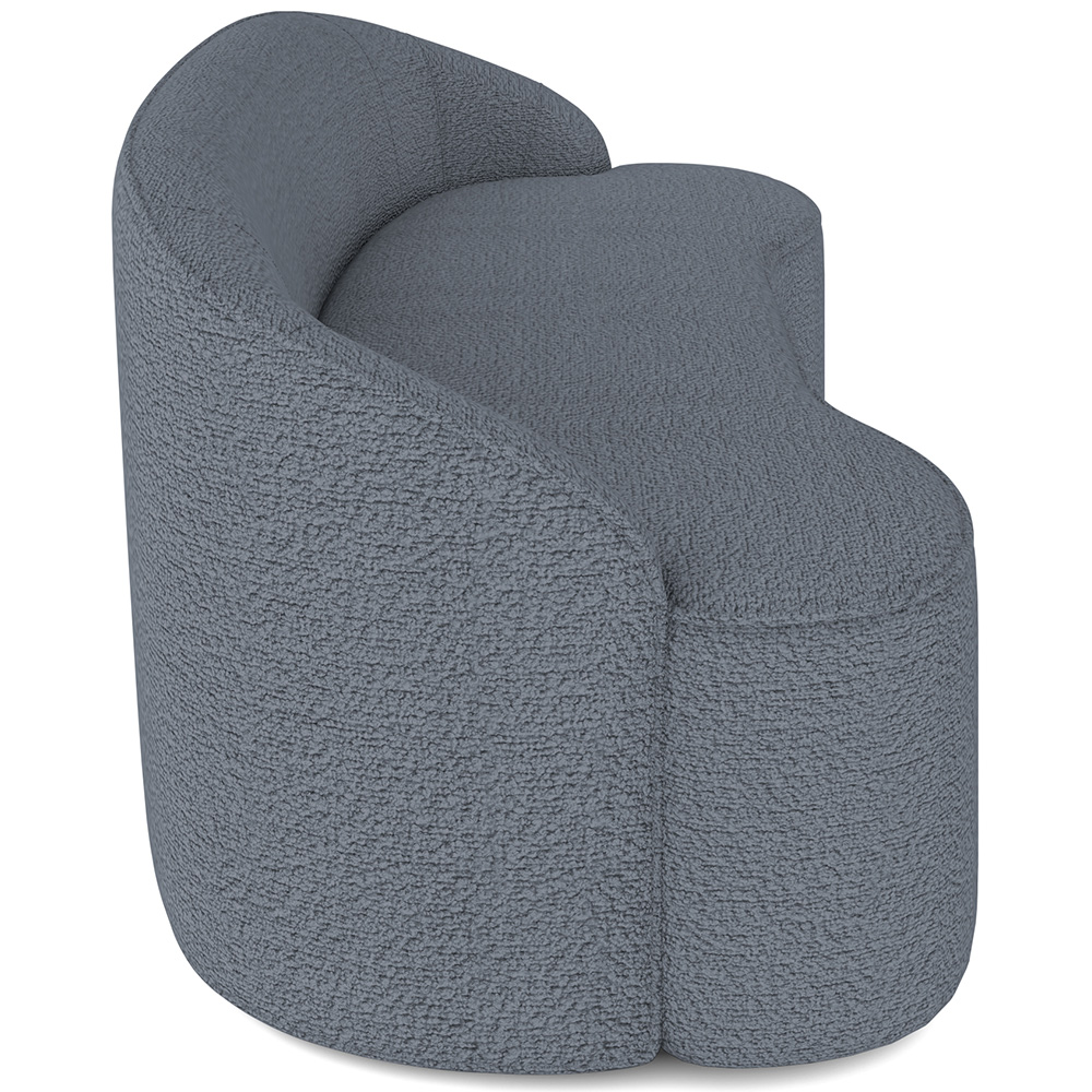 Sofá 5 Lugares Curvo Sala de Estar Living Lótus D02 Bouclê Cinza Escuro 300 cm B-64 - Lyam