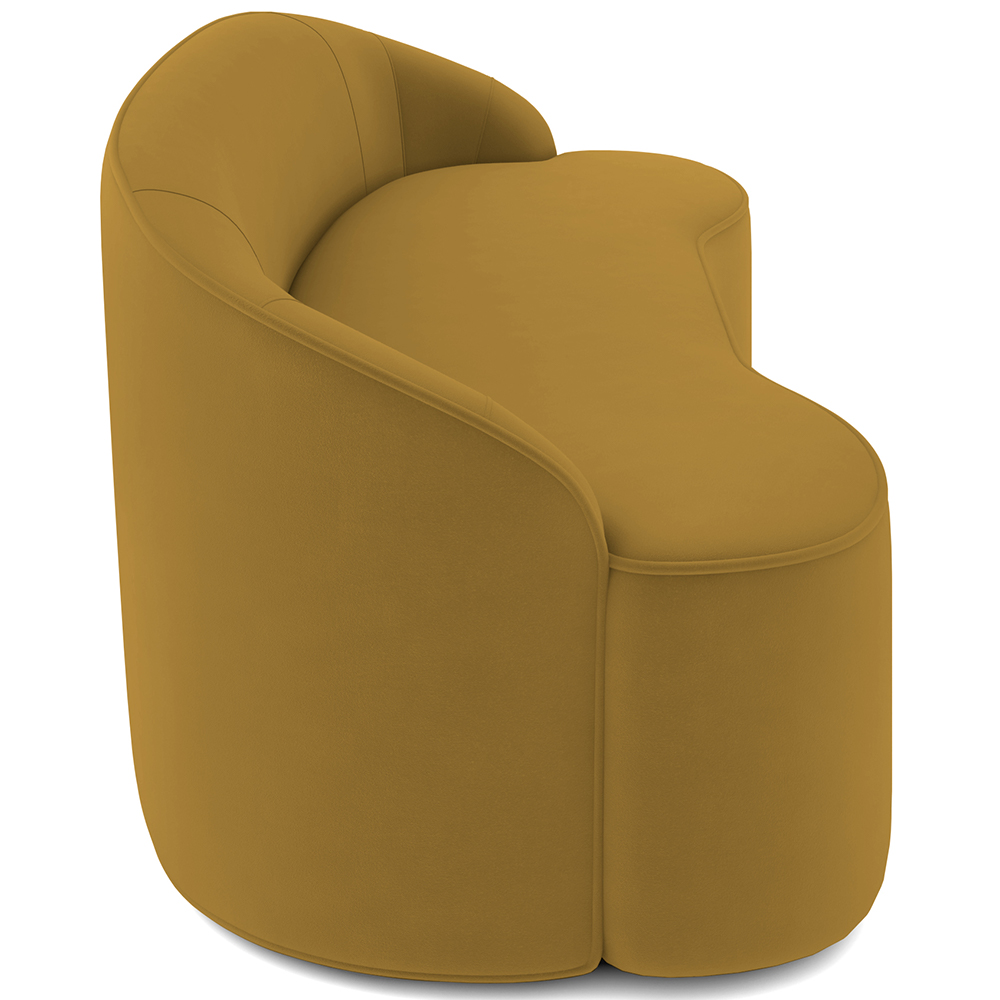 Sofá 5 Lugares Curvo Sala de Estar Living Lótus D02 Veludo Mostarda 300 cm C-279 - Lyam