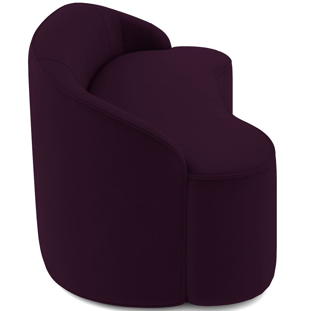 Sofá 5 Lugares Curvo Sala de Estar Living Lótus D02 Veludo Roxo 300 cm C-292 - Lyam