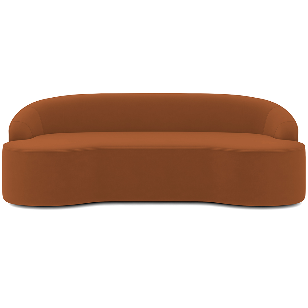 Sofá 5 Lugares Curvo Sala de Estar Living Lótus D02 Veludo Telha 300 cm C-262 - Lyam