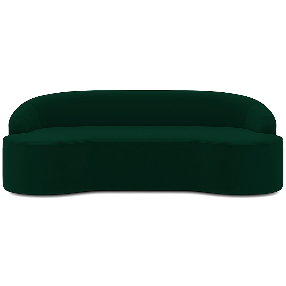 Sofá 5 Lugares Curvo Sala de Estar Living Lótus D02 Veludo Verde Musgo 300 cm C-303 - Lyam