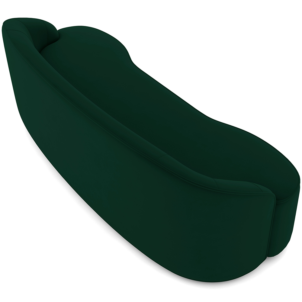 Sofá 5 Lugares Curvo Sala de Estar Living Lótus D02 Veludo Verde Musgo 300 cm C-303 - Lyam