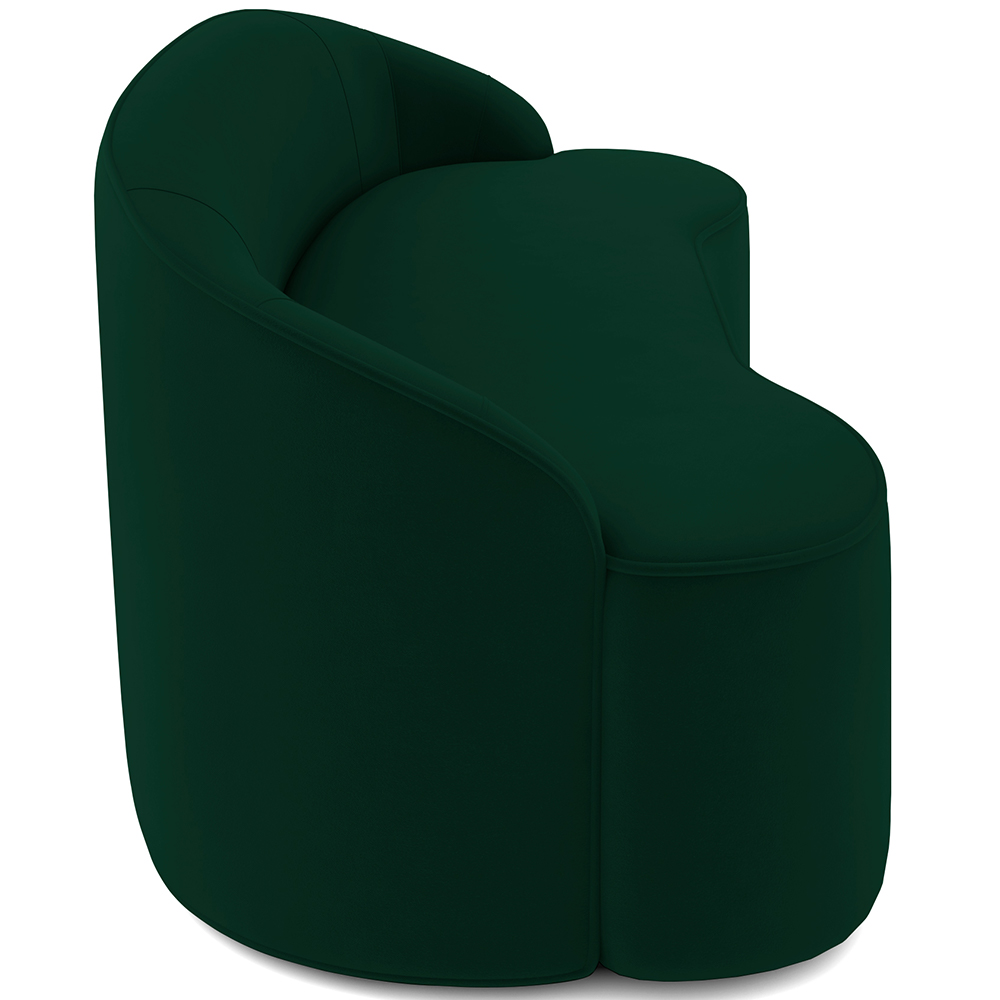 Sofá 5 Lugares Curvo Sala de Estar Living Lótus D02 Veludo Verde Musgo 300 cm C-303 - Lyam