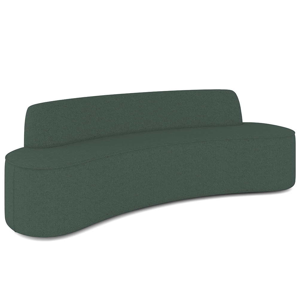 Sofá 5 Lugares Sala de Estar Cancún D02 Linho Verde Musgo 300 cm C-117 - Lyam Decor