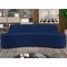 Sofá 5 Lugares Sala de Estar Cancún D02 Veludo Azul Marinho 300 cm C-304 - Lyam Decor