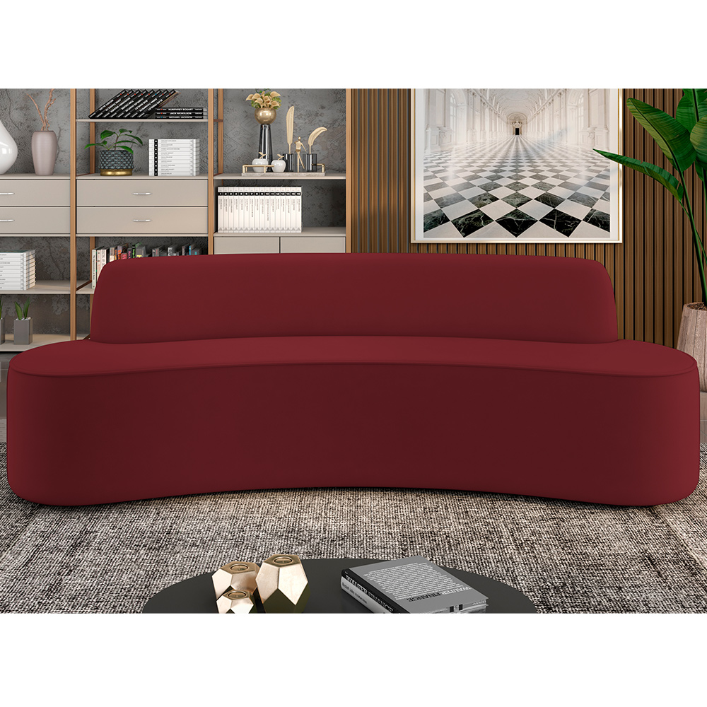 Sofá 5 Lugares Sala de Estar Cancún D02 Veludo Marsala 300 cm C-278 - Lyam Decor