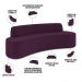 Sofá 5 Lugares Sala de Estar Cancún D02 Veludo Roxo 300 cm C-292 - Lyam Decor