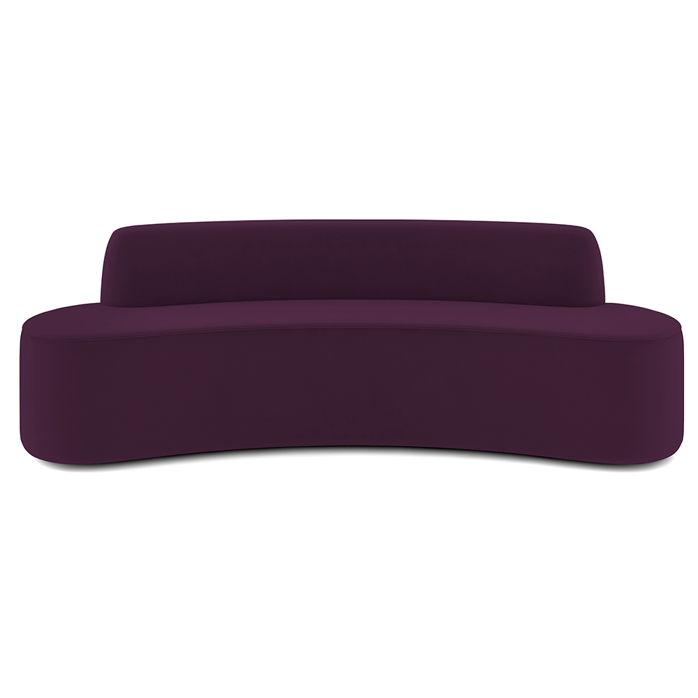 Sofá 5 Lugares Sala de Estar Cancún D02 Veludo Roxo 300 cm C-292 - Lyam Decor