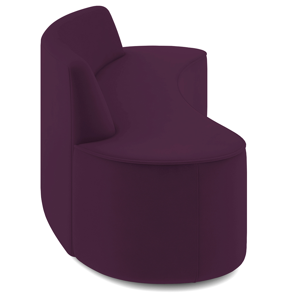 Sofá 5 Lugares Sala de Estar Cancún D02 Veludo Roxo 300 cm C-292 - Lyam Decor