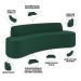 Sofá 5 Lugares Sala de Estar Cancún D02 Veludo Verde Musgo 300 cm C-303 - Lyam Decor