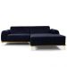Sofá 5 Lugares com Chaise Direito Para Sala Molino 300 cm D02 Veludo Azul Marinho B-287 - Lyam Decor
