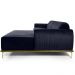 Sofá 5 Lugares com Chaise Direito Para Sala Molino 300 cm D02 Veludo Azul Marinho B-287 - Lyam Decor