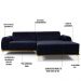 Sofá 5 Lugares com Chaise Direito Para Sala Molino 300 cm D02 Veludo Azul Marinho B-287 - Lyam Decor