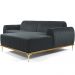 Sofá 5 Lugares com Chaise Direito Para Sala Molino 300 cm D02 Veludo Cinza C-317 - Lyam Decor