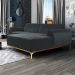 Sofá 5 Lugares com Chaise Direito Para Sala Molino 300 cm D02 Veludo Cinza C-317 - Lyam Decor