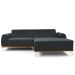 Sofá 5 Lugares com Chaise Direito Para Sala Molino 300 cm D02 Veludo Cinza C-317 - Lyam Decor