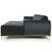 Sofá 5 Lugares com Chaise Direito Para Sala Molino 300 cm D02 Veludo Cinza C-317 - Lyam Decor
