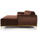 Sofá 5 Lugares com Chaise Direito Para Sala Molino 300 cm D02 Veludo Marrom B-276 - Lyam Decor