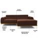 Sofá 5 Lugares com Chaise Direito Para Sala Molino 300 cm D02 Veludo Marrom B-276 - Lyam Decor
