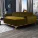 Sofá 5 Lugares com Chaise Direito Para Sala Molino 300 cm D02 Veludo Mostarda B-260 - Lyam Decor