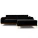 Sofá 5 Lugares com Chaise Direito Para Sala Molino 300 cm D02 Veludo Preto C-300 - Lyam Decor