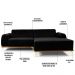 Sofá 5 Lugares com Chaise Direito Para Sala Molino 300 cm D02 Veludo Preto C-300 - Lyam Decor