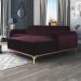 Sofá 5 Lugares com Chaise Direito Para Sala Molino 300 cm D02 Veludo Roxo Grape C-292 - Lyam Decor