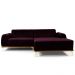 Sofá 5 Lugares com Chaise Direito Para Sala Molino 300 cm D02 Veludo Roxo Grape C-292 - Lyam Decor
