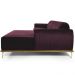 Sofá 5 Lugares com Chaise Direito Para Sala Molino 300 cm D02 Veludo Roxo Grape C-292 - Lyam Decor